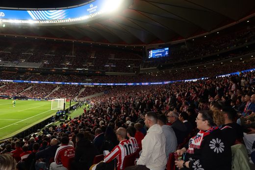 View across the Metropolitano bowl during Atlético de Madrid vs Club Brugge, Champions League