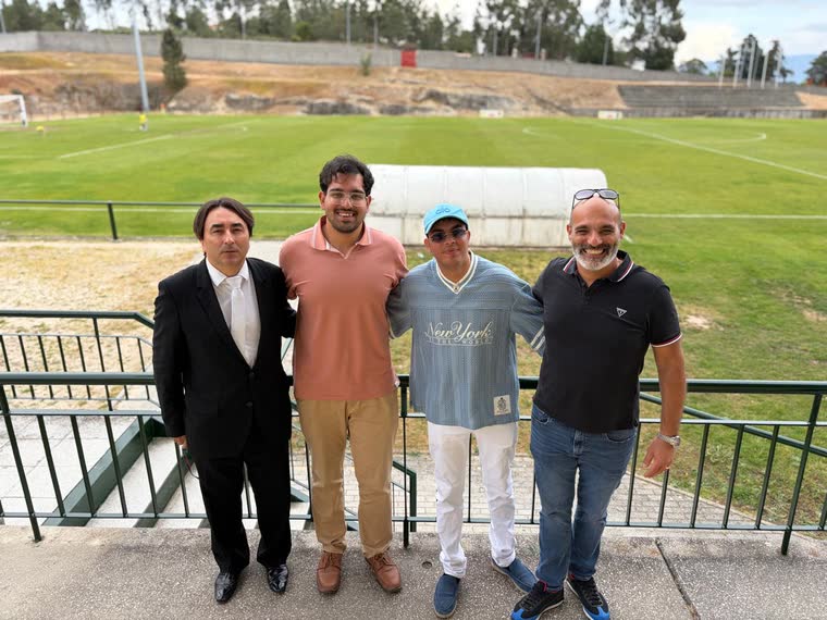 Jai Agarwal with three others at the Guarda FC training ground